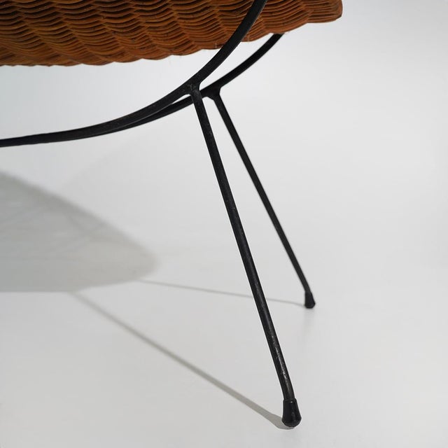 Rattan Magazine Rack with Metal Legs, 1950s For Sale - Image 11 of 13