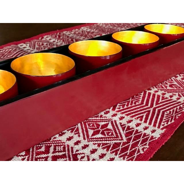 Traditional Red Gold Leaf Cup For Sale - Image 3 of 6