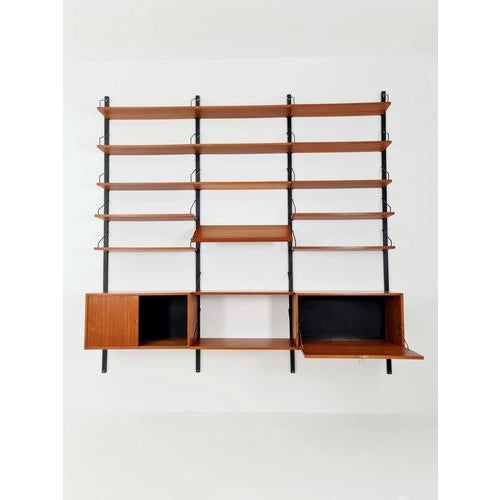 Large Mid-Century Modern Danish Teak Wall Unit by Poul Cadovius for Cado, Denmark, 1960s For Sale - Image 15 of 18