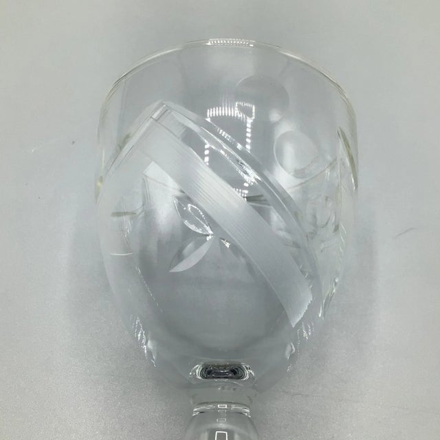 Cut Crystal European Abstract Line and Bubble Stemware-Set of 39 For Sale - Image 12 of 13