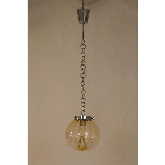 Pendant Light With Murano Blown Glass Globe, Italy For Sale - Image 10 of 11