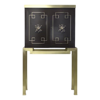 Vintage Art Deco Style Bar Cabinet in Brass, 1968 For Sale