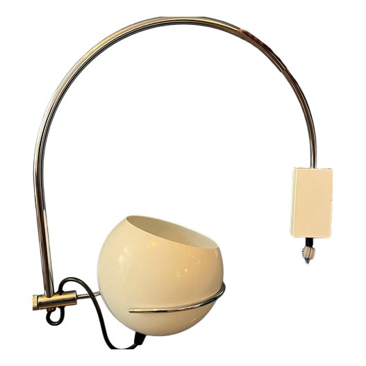 Vintage Space Age White Arc Wall Lamp from GEPO For Sale