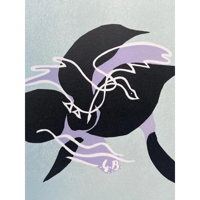 Modern Georges Braque, Rise I (The Swan on a Blue-Green Background), 1961, Lithograph For Sale - Image 3 of 7