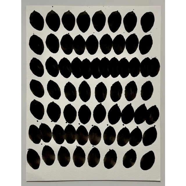 Abstract Francisca Sutil, Francisca Sutil Mute Series Black Ink Painting Abstract Composition Chilean 2010 For Sale - Image 3 of 9