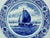 Rustic European Mid 20th Century Hand Painted White and Blue Delft Sailing Boat Wall Decorative Plate For Sale - Image 3 of 6