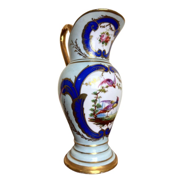 Large Empire Blue Pitcher with Gilt Decoration For Sale