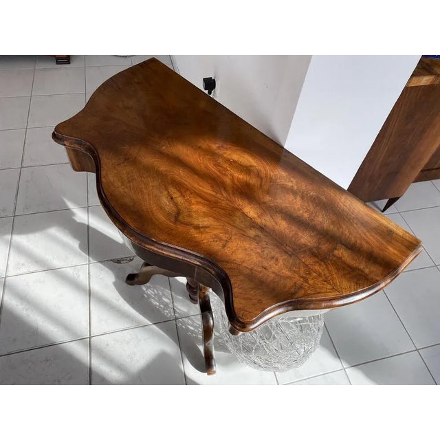 Biedermeier Console Table in Walnut For Sale - Image 3 of 7