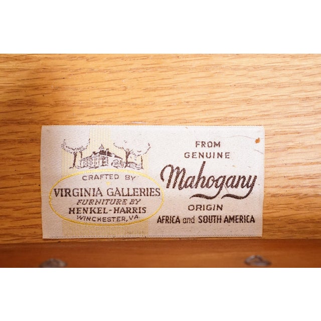 Henkel Harris Virginia Galleries Solid Mahogany Traditional Style 66" Double Dresser 176-840 For Sale - Image 9 of 14