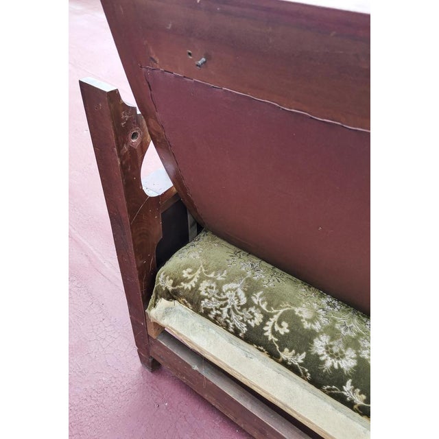 Italian Art Nouveau Sofa Bed in Damask Fabric For Sale - Image 12 of 18