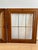 English Vintage 70s Pair of Walnut and Convex Leaded Clear Glass Cabinet Doors For Sale - Image 3 of 18