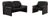 Atlanta 2-Seater Sofa and Armchair in Black Leather from Lauuser, Set of 2 For Sale