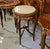 An exquisite French Louis XV style accent table showcasing a beautifully crafted marquetry top, elegant cabriole legs, and...