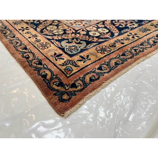 Peach Antique Persian Lavar Kerman , 5'9 X 9' For Sale - Image 8 of 8