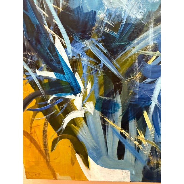 Cerulean “Nosey Neighbors” a Swan Painting by LWren Walraven For Sale - Image 8 of 18