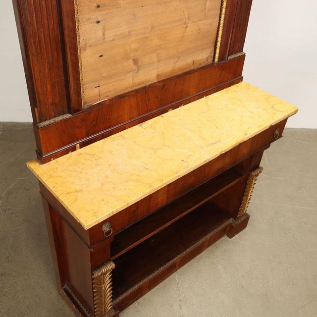 20th Century Empire Console with Mirror Structure in Mahogany, Italy For Sale - Image 6 of 11