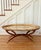 1960s Mid-Century Etched Brass & Wood Oval Tray Coffee Table For Sale - Image 10 of 10