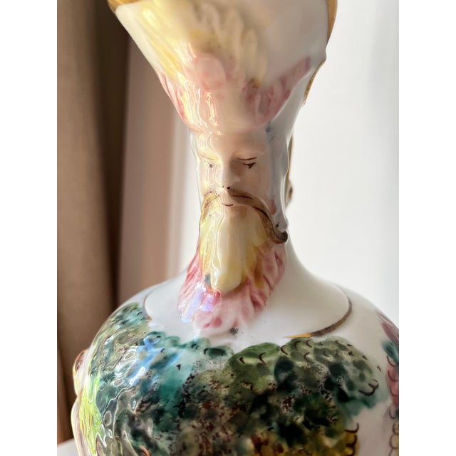 Ceramic Vintage Italian Keramos R. Capodimonte Vase / Ewer / Pitcher For Sale - Image 7 of 16