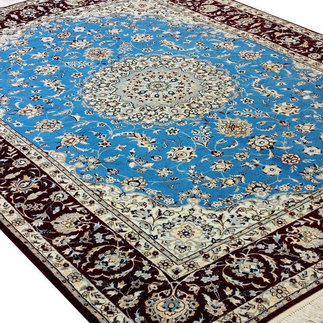 Hand-Knotted Nain Rug in Silk and Virgin Wool by Habibian For Sale - Image 3 of 5