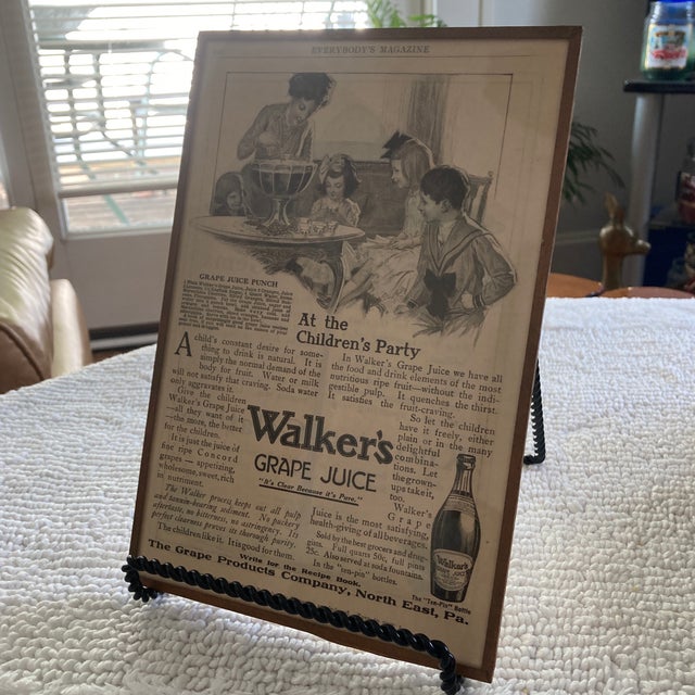 Turn of the Century Advertisement for Walker’s Grape Juice Chairish