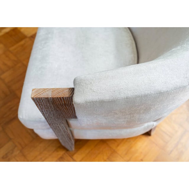 Wood Weiman Kelsey Grand Modern Barrel Club Chair For Sale - Image 7 of 11