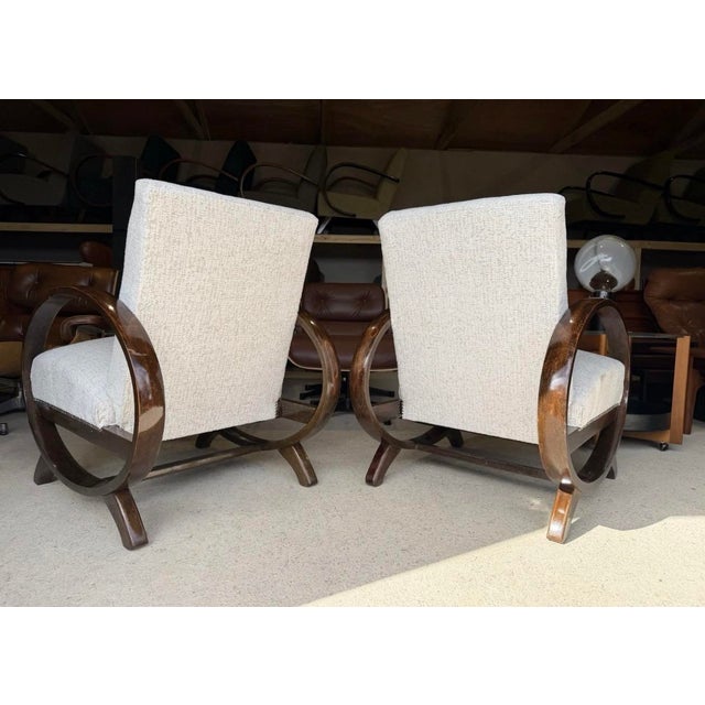 Art Deco Style Armchairs by Jindrich Halabala, Set of 2 For Sale - Image 10 of 18