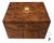 English Victorian Burr Walnut Table Cabinet With Brass Inlay and Bramah Lock For Sale