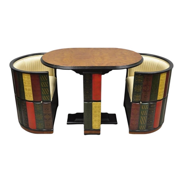 Design Toscano Nettlestone Library Ensemble Book Nesting Game Table Set - 3 PCS For Sale