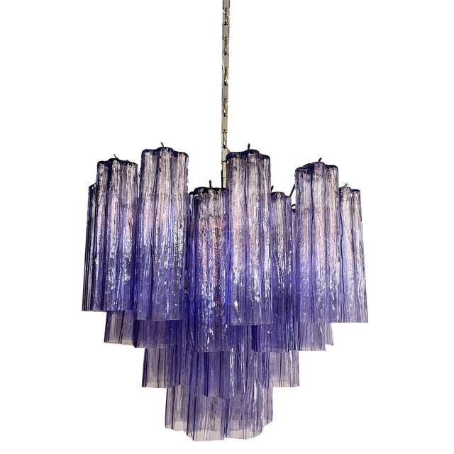 Murano Glass Tube Chandelier, 1990s For Sale