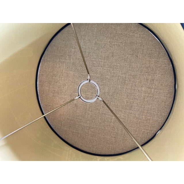 Illustration Vintage 1960s Architectural Blueprint Lamp Shade For Sale - Image 3 of 9