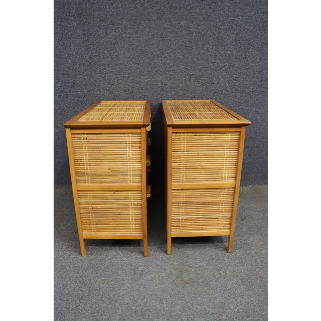 Asian-Style Cherry and Bamboo Chests – Pair For Sale - Image 11 of 12