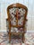 1980s Louis XV Style Bergère Armchair in Cherrywood and Floral Velvet, 1980s For Sale - Image 5 of 7