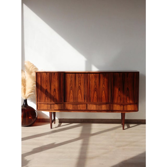 Brown Scandinavian Rosewood Highboard Design by E.W. Bach, 1960s For Sale - Image 8 of 18