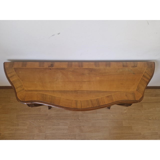 Louis XV Walnut Console Table, 1940s For Sale - Image 13 of 18