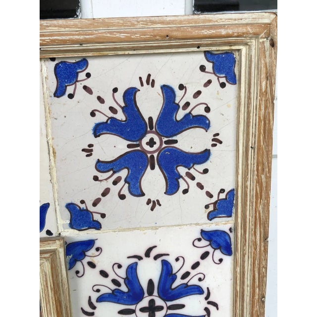 1960s 1960s Vintage French Mirror With Antique Tiles Surround For Sale - Image 5 of 6