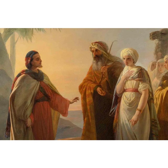 Enrico Savini, The Wedding of Rebecca and Isaac, Oil Painting, Mid-19th Century For Sale - Image 5 of 6