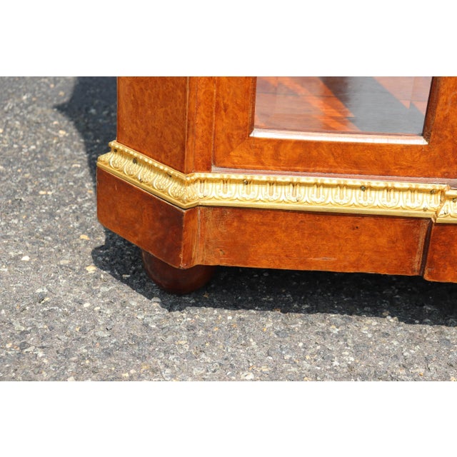 Maison Krieger Attributed Gilt Dor'e Bronze Verdi Marble Beveled Glass Buffet For Sale - Image 4 of 12