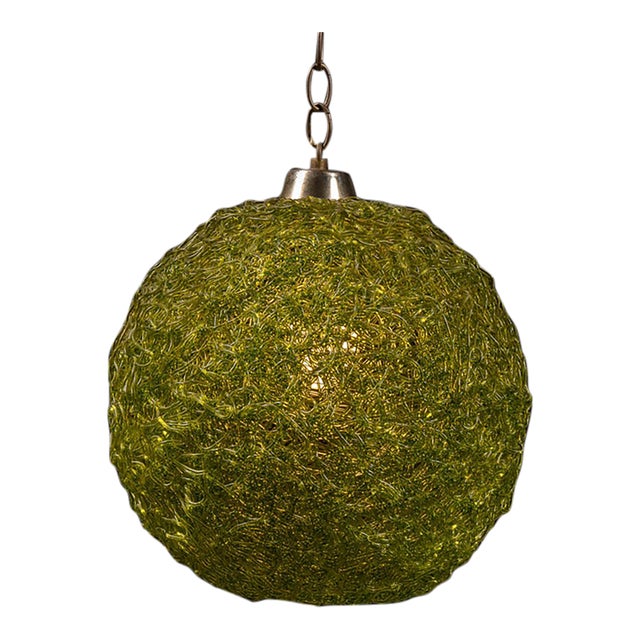 MCM Acrylic Spaghetti Globe Pendant Light For Sale