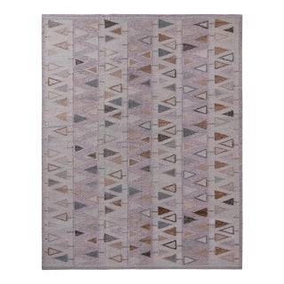 Rug & Kilim’s Scandinavian Geometric Purple & Blue Outdoor Rug - 14'x20' For Sale