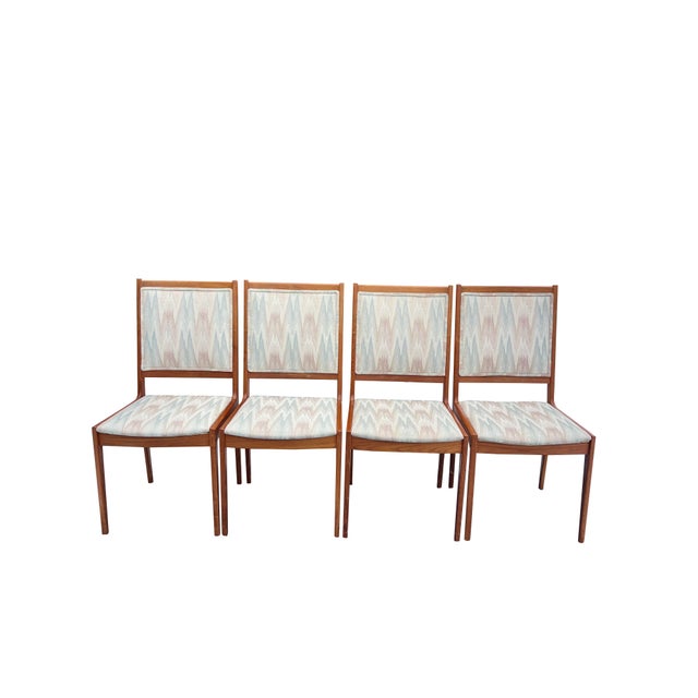 Vintage Danish Modern Teak Dinging Chairs in Blaze Upholstery Set of 6 For Sale - Image 9 of 10