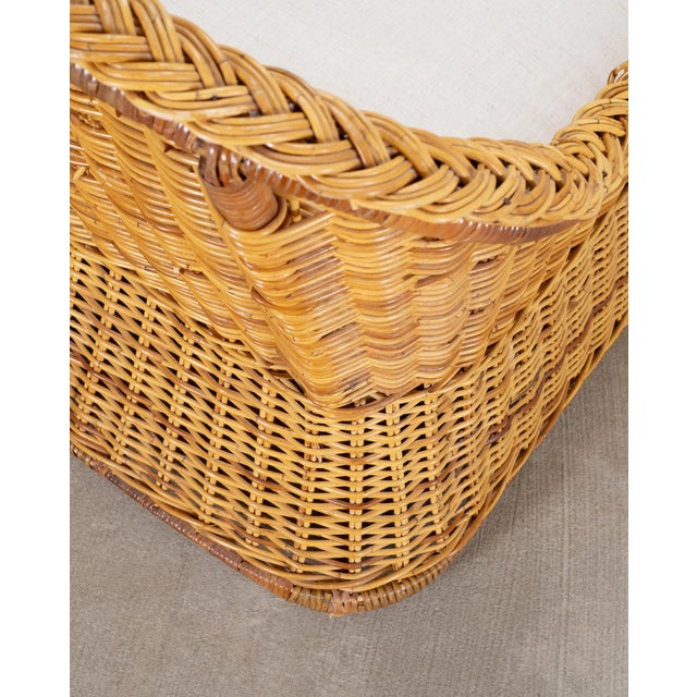 Pair of Organic Modern Rattan Wicker Lounge Armchairs For Sale - Image 16 of 18