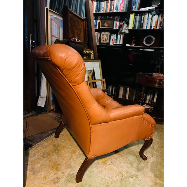 A Carl Forslund Rip Can Lee Tufted Leather Arm Chair For Sale - Image 11 of 13