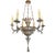 19th Century Italian Silvered Brass 6-Light Chandelier For Sale