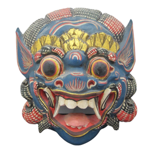 Vintage Balinese Barong Hand Carved Wood Guardian Spirit Mask