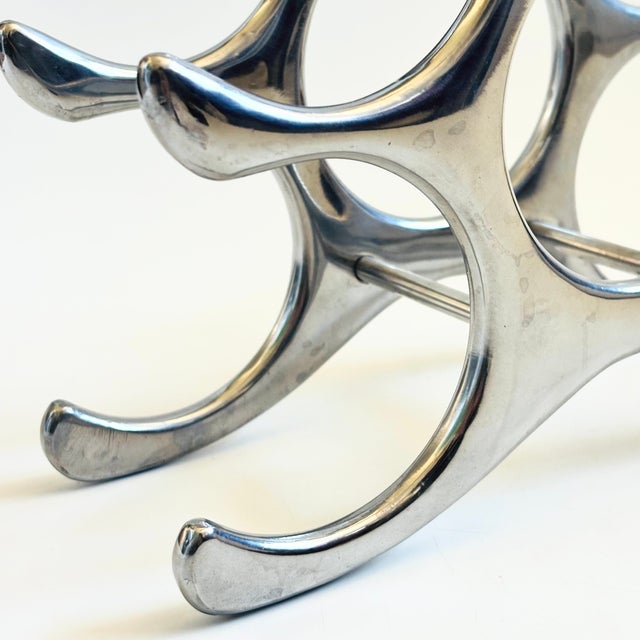 Metal Vintage Sculptural Aluminum Wine Rack by Michael Noll For Sale - Image 7 of 9