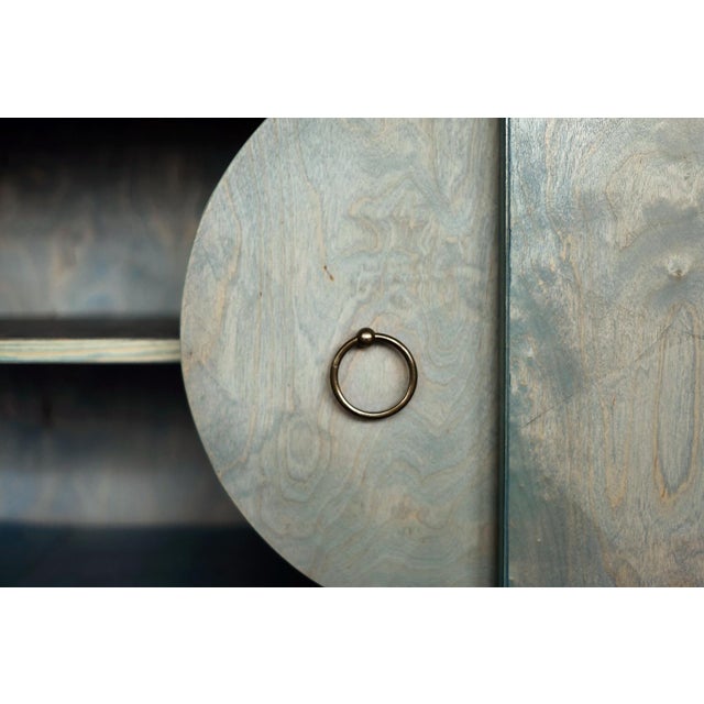 Mid-Century Modern Mid-Century Modern Italian Turquoise Streamline Wood Sideboard, 1960s For Sale - Image 3 of 18