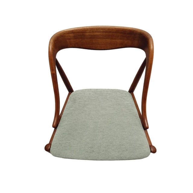 Danish Teak and Velvet No. 16 Dining Chairs attributed to Johannes Andersen, 1960s, Set of 6 For Sale - Image 6 of 8