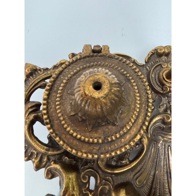 Antique Victorian Brass Gooseneck Two Inkwell Desk Lamp For Sale - Image 12 of 13