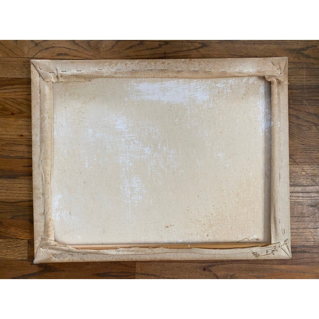 Vintage Abstract Seascape Oil Painting on Canvas — Expressive Coastal Modern Ar For Sale - Image 9 of 9