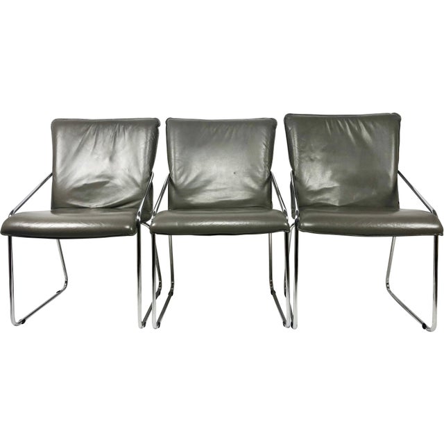 Mid-Century Tubular Steel Office Chair, 1960s, Set of 3, in Flawless conditions. Designed 1960 to 1969